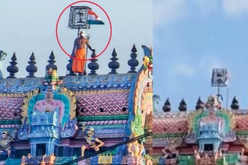 ஆலய கோபுரத்தில் ஏறி போராட்டம் நடத்தியவர் கீழே விழுந்து மரணம்