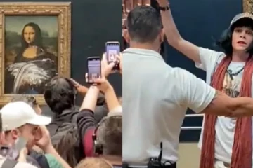 கெட்டப்பில் வந்த இளைஞரால் உலகப் புகழ் பெற்ற ஓவியத்திற்கு  நேர்ந்த நிலை!