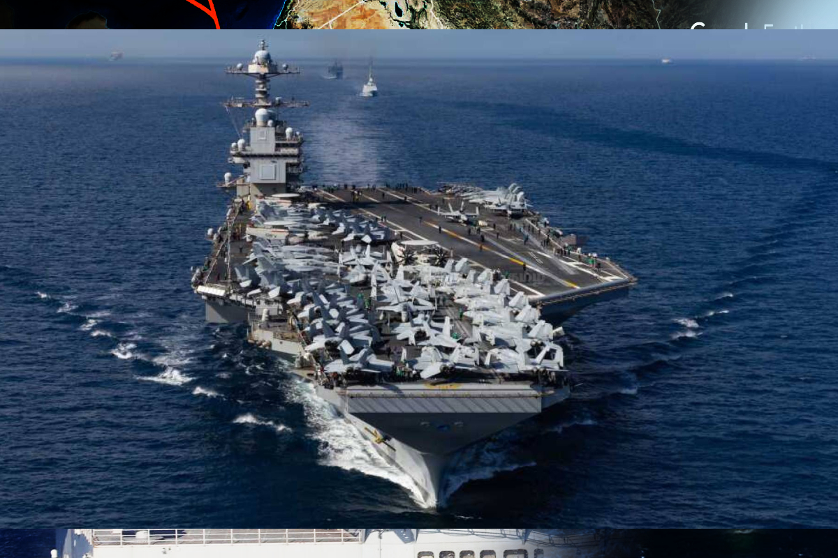 மத்திய கிழக்கு பிராந்தியத்தில் இருந்து வெளியேரும் அமெரிக்காவின் USS GRF போர்க்கப்பல் | Uss Grf Warship Leaves Middle East Region