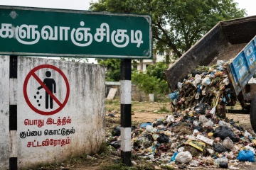 பொது இடங்களில் குப்பைகளை இட்டு வந்த நபருக்கு அபராதம்