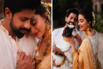 கோலாகலமாக கேரளாவில் நடைபெற்ற கீர்த்தி சுரேஷ் திருமண வரவேற்பு... குவியும் லைக்குகள்