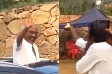 ரஜினியை பார்த்ததும் ரசிகர் செய்த அதிர்ச்சி செயல்.. வைரலாகும் வீடியோ