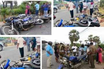 எரிபொருளுக்காக காத்திருந்தவர்களை மோதித்தள்ளிய பேருந்து