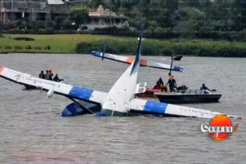 බිහිසුණු අනතුරක් - ග්‍රෙගරි වැවට ප්ලේන් එකක් කඩන් වැටිලා [PHOTOS]