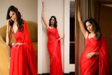 சிவப்பு சேலையில் ரசிகர்களை கிறங்கடிக்கும் லாஸ்லியா... குவியும் லைக்குகள்