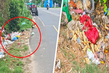 யாழில் வீதிகளில் வீசப்படும் கழிவுகளால் மக்கள் அசௌகரியம்