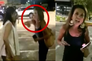 இந்திய பெண்கள் மீது இனவெறி தாக்குதல்: கெட்ட வார்த்தைகளில் திட்டி அடிக்கும் அமெரிக்க பெண்., வீடியோ வைரல்..