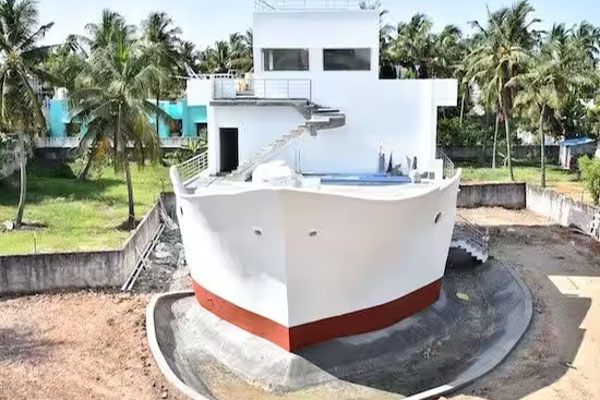 மனைவிக்காக கப்பல் வடிவில் வீடு கட்டி அசத்திய கணவன் | Husband Built A House The Shape Of A Ship