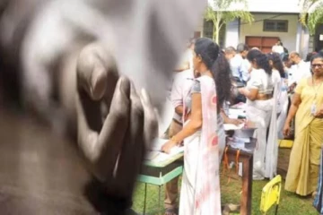 வாக்களிப்பு நிலையத்தில் பெண் பொறுப்பு அதிகாரிக்கு ஏற்பட்ட பரிதாபம்!