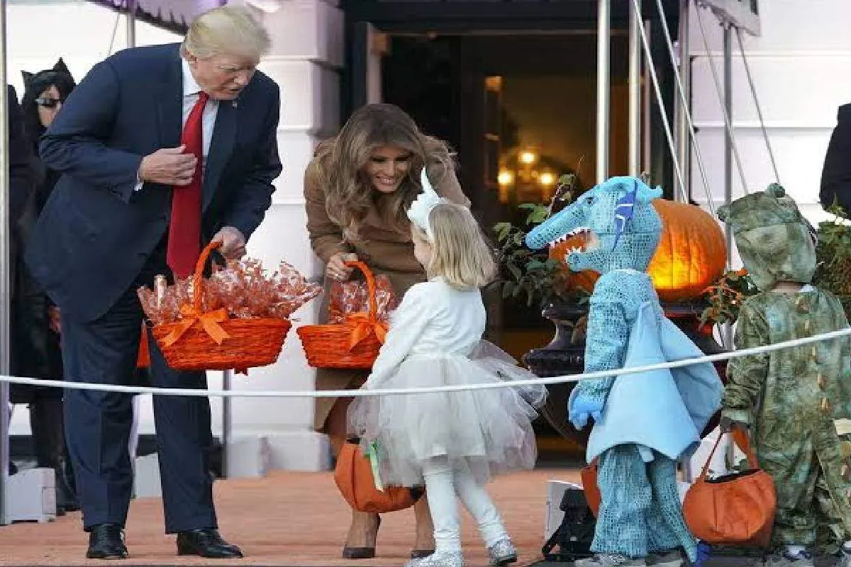 ஹாலோவீன் பண்டிகையை கொண்டாடிய ட்ரம்ப்! | Donald Trump And Melania Celebrated Halloween