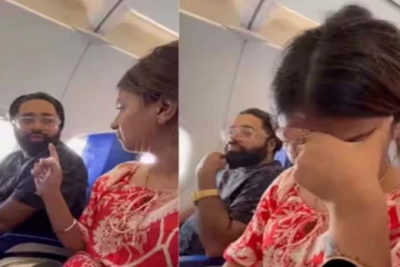 காப்பாற்றுங்க என்று கதறிய கணவர்... விமானத்தில் மனைவி செய்த கொடுமை! வைரல் காணொளி