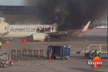 හදිසියේම ගිනි ගත් අමෙරිකානු ගුවන් යානය!