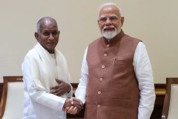 நரேந்திர மோடியை நேரில் சந்தித்து வாழ்த்து பெற்ற இளையராஜா