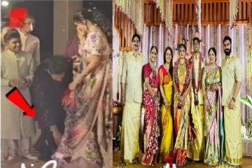 விஜயகுமார் பேத்தினா சும்மாவா? தியா காலில் திடீரென விழுந்த மாப்பிள்ளை! வைரல் புகைப்படம்