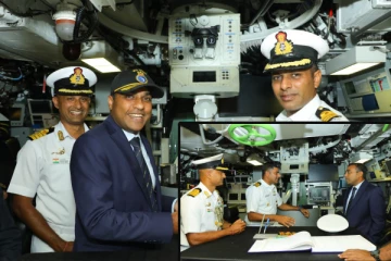 ஐஎன்எஸ் வாகிர் கப்பலுக்கு பதில் பாதுகாப்பு அமைச்சர் விஜயம்