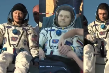 7 மாத ஆய்வை முடித்து பூமிக்கு திரும்பிய ரஷ்ய வீரர்கள்