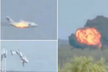 நடுவானில் தீப்பற்றி எரிந்த விமானம்.. தரையில் விழுந்த வெடித்து சிதறிய திகில் காட்சி! அனைவரும் பலி