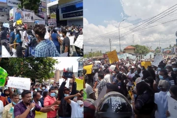රට පුරා ජනතාව පාරට බසී..ආරක්ෂක අංශ සමඟ උණුසුම් තත්ත්වයන්....කාල්ටන් නිවසත් වටලයි..අලුත්ම දර්ශන මෙන්න.(VIDEO/PHOTOS)