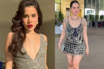 வெறும் சேஃப்டி பின்னால் ஆடை!! வியக்க வைத்த பிரபல நடிகை...