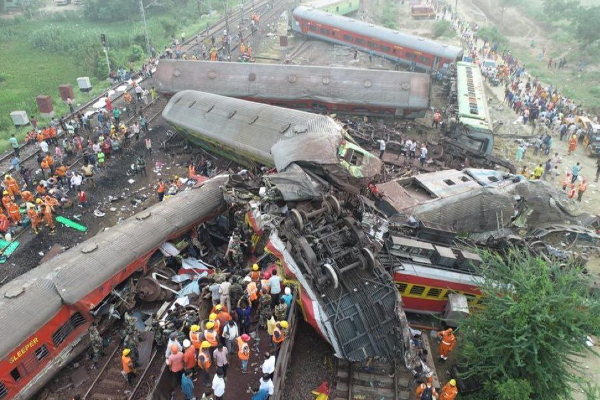 Train service started Odisha train accident area Train service started Odisha train accident area