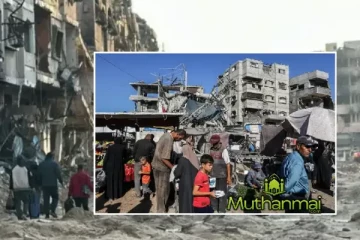 காசாவில் மீண்டும் சந்தைகள் திறப்பு : புதிய உணவை வாங்கும் மக்கள்