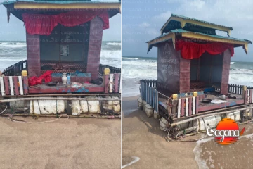 ත්‍රිකුණාමලයේ කුච්චාවලි ප්‍රදේශයේ මුහුදෙන් අද්භූත නිවසක් මතුවෙයි [PHOTOS]