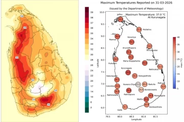 ගෙවුණු පැය 24 වැඩිම උෂ්ණත්වය කුරුණෑගලට - නිවේදනයක්