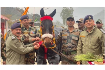 கழுதைகளுக்கு பாராட்டு அட்டை வழங்கி கவுரவித்த இந்திய ராணுவத் தளபதி அதிகாரி...!