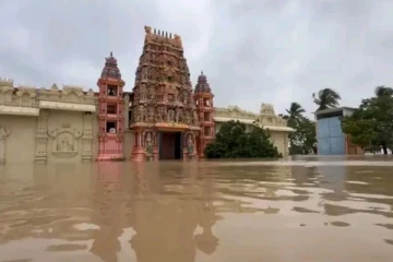 வற்றாப்பளை கண்ணகி அம்மன் கோவிலும் வெள்ளத்தில் மூழ்கியது