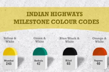 சாலையில் உள்ள மைல்கல் ஏன் வெவ்வேறு நிறங்களில் உள்ளன? அதற்கான அர்த்தம் என்ன