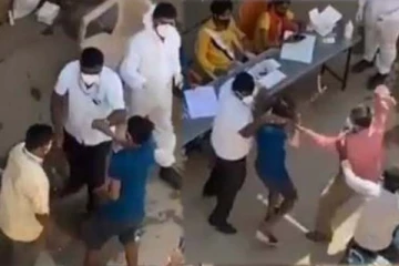 கொரோனா சோதனை செய்ய இளைஞரை அடித்து, இழுத்து சென்ற கொடூரம்... பதற வைக்கும் காணொளி