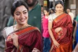 புடவையின் அழகில் மயக்கும் நடிகை ராஷ்மிகா மந்தனாவின் போட்டோஸ்...
