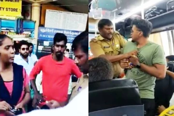 உறவினருக்காக சீட்டில் இருந்த பெண்ணை எழவைத்த போலீஸ்காரர் - குவியும் கண்டனங்கள்..!