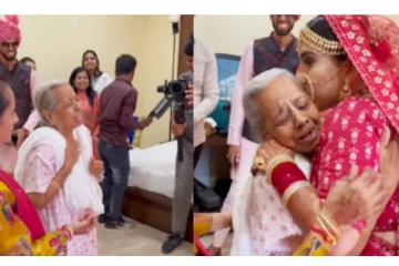 திருமண கோலத்தில் நின்ற பேத்தி... குழந்தையாக மாறி தேம்பி தேம்பி அழுத பாட்டி - வைரலாகும் வீடியோ