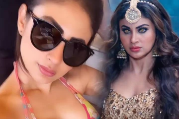 திருமணத்திற்கு பின்பு 37 வயதில் எல்லைமீறும் பாம்பு நடிகை!! பிகினியில் மெளனி ராய்..