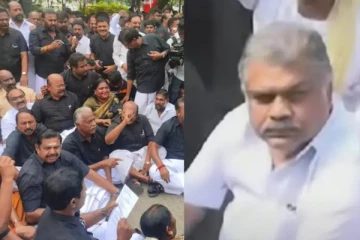 ஈபிஎஸ்-ஐ பார்க்க அனுமதி மறுப்பு - அப்படியே ரோட்டில் உட்கார்ந்து தர்ணாவில் ஜி.கே.வாசன்