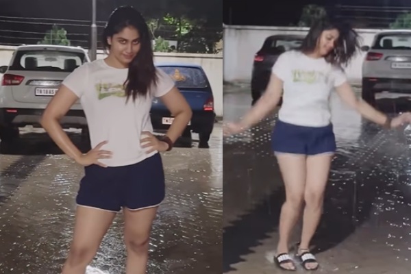 ஷார்ட் உடையில் கொட்டும் மழையில் ஆட்டம் போட்ட ஷிவானி நாராயணன் | Shivani Narayanan Hot Rain Dance Video