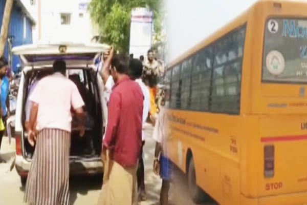 கடலுாரில் பள்ளி வேன் மோதி 3 வயது சிறுவன் பரிதாப பலி - பெற்றோர் கதறல் - தமிழ்நாடு