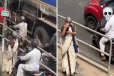 நடைபாதையில் மோட்டார் சைக்கிளுடன் நுழைந்த நபர்: வைரலான வயதான பெண்மணியின் செயல்