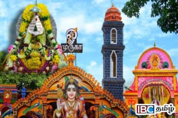 ஆயிரக்கணக்கான பக்தர்கள் புடைசூழ ஏறியது சந்நிதி முருகன் கொடி