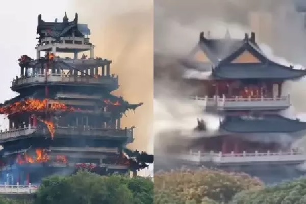 ஒற்றை மெழுகுவர்த்தியால் தீக்கிரையான கோவில்: வைரலாகும் வீடியோ! | Single Candle Sets Fire On Entire Temple In China ஒற்றை மெழுகுவர்த்தியால் தீக்கிரையான கோவில்: வைரலாகும் வீடியோ! | Single Candle Sets Fire On Entire Temple In China