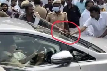 மீண்டும் அதிமுகவில் சலசலப்பு ? -  எடப்பாடி பழனிசாமி கார் மீது செருப்பு வீச்சு