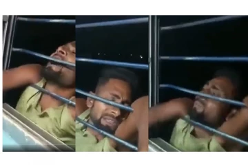 செல்போனை பறிக்க முயன்ற திருடன் - ஓடும் ரயில் ஜன்னலில் தொங்கவிட்ட மக்கள் - வைரலாகும் வீடியோ