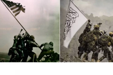 அமெரிக்காவை அசிங்கப்படுத்திய தாலிபான்கள்? கம்பீரமாக கொடியை நாட்டும் புகைப்படம்