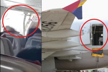 நடுவானில் திறந்த கதவுகளுடன் பறந்த ஏசியானா விமானம்: மூச்சுத்திணறி அலறிய பயணிகள்:வீடியோ