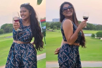 கையில் ஒயின்!! வெளிநாட்டில் ஜாலி பண்ணும் நடிகை ரச்சிதா மகாலட்சுமி...