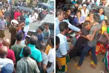 போர்களமாக மாறிய எரிபொருள் நிரப்ப நிலையம்! குண்டர்களை விரட்டியடித்த பெண்கள்