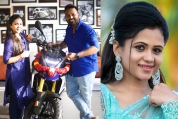 தனது கணவருக்கு விலையுர்ந்த பைக்-யை பரிசாக அளித்த மணிமேகலை !