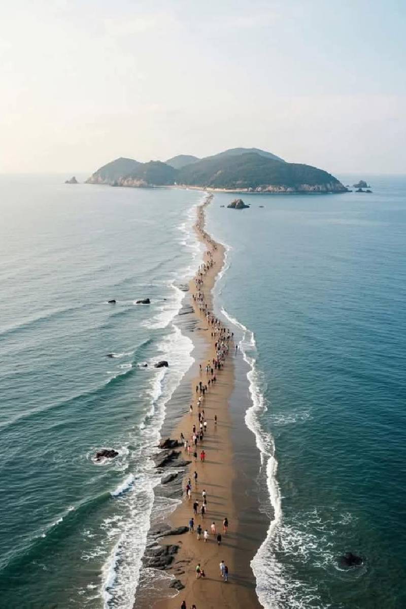 கடலின் நடுவே பாதை உருவாகும் அதிசயம் - பின்னணியில் அறிவியல் காரணம் | Road Through Ocean South Korea Jindo Sea Miracle