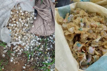 රජයේ නිල මුද්‍රාව සහිත විවිධ එන්නත් කුප්පි 5000ක් පමණ වැව් ඉස්මත්තකින් - (PHOTOS)